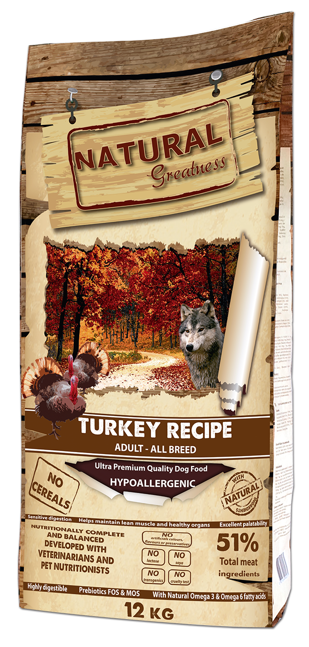 Natural Greatness гипоаллергенный корм для взрослых собак всех пород, индейка