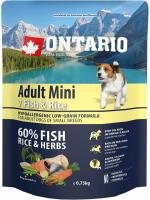 Ontario корм для собак мелких пород, рыба и рис