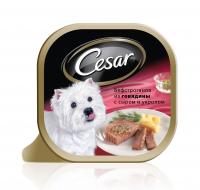 Влажный корм Cesar бефстроганов из говядины с сыром и укропом для собак