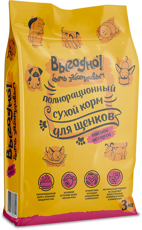 164.2.109    ВЫГОДНО Мясное ассорти 3кг дщенков круп. пор