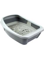 Сибирская Кошка Туалет Евро Лоток глубокий с сеткой и бортиком лоток открытый для кошек серый