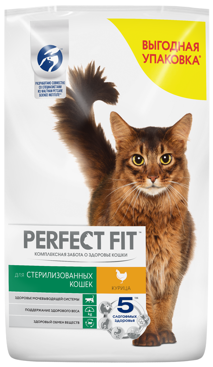 Perfect Fit корм для взрослых стерилизованных кошек всех пород, курица —  купить по доступной цене с доставкой