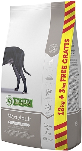Nature’s Protection корм для взрослых собак крупных пород, курица, индейка и утка