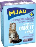 Mjau мясные кусочки в желе с  говяжим фаршем
