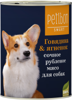 Petibon Smart рубленое мясо для собак с говядиной и ягненком