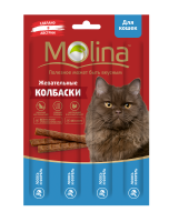 Молина Жевательные колбаски для кошек Лосось и форель