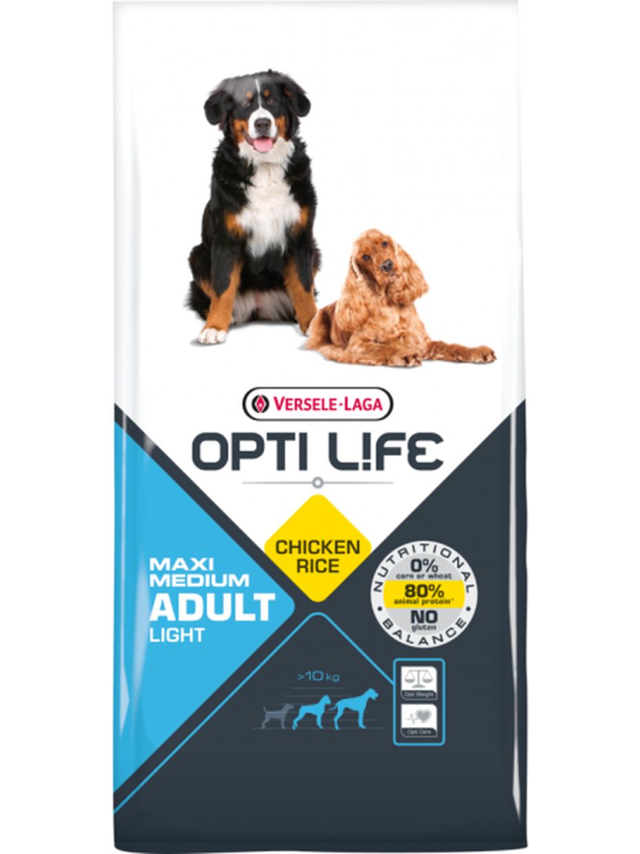 Opti Life корм для собак, контроль веса, курица и рис (12,5 кг)