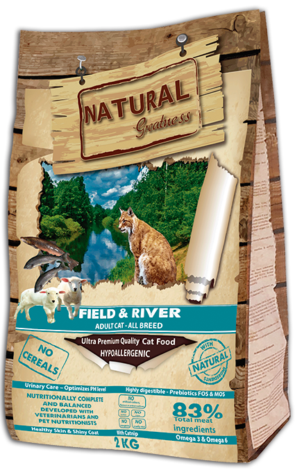 Natural Greatness гипоаллергенный корм для взрослых кошек всех пород, лосось и ягненок