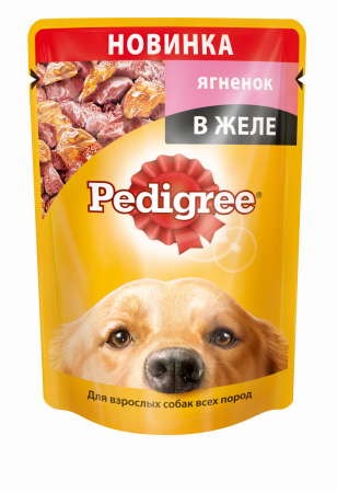 Влажный корм для собак Pedigree для взрослых собак всех пород с ягненком в желе