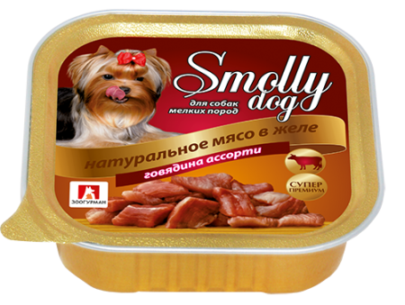 Зоогурман Smolly Dog консервы для взрослых собак малых и миниатюрных пород, говядина ассорти