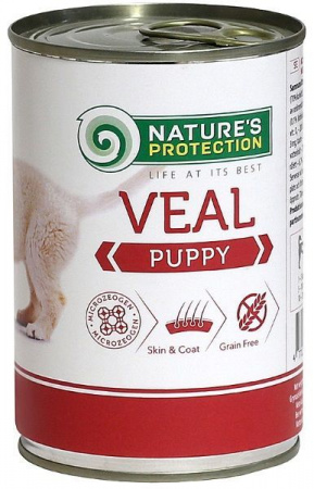 Nature’s Protection влажный корм для привередливых щенков всех пород, телятина